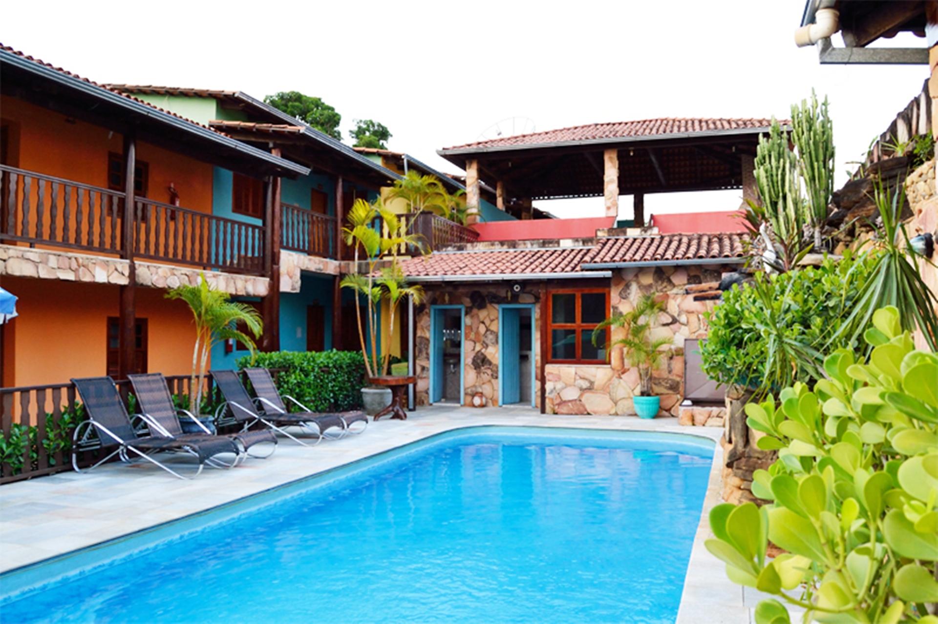 Vista Piscina Pousada Vila Velha