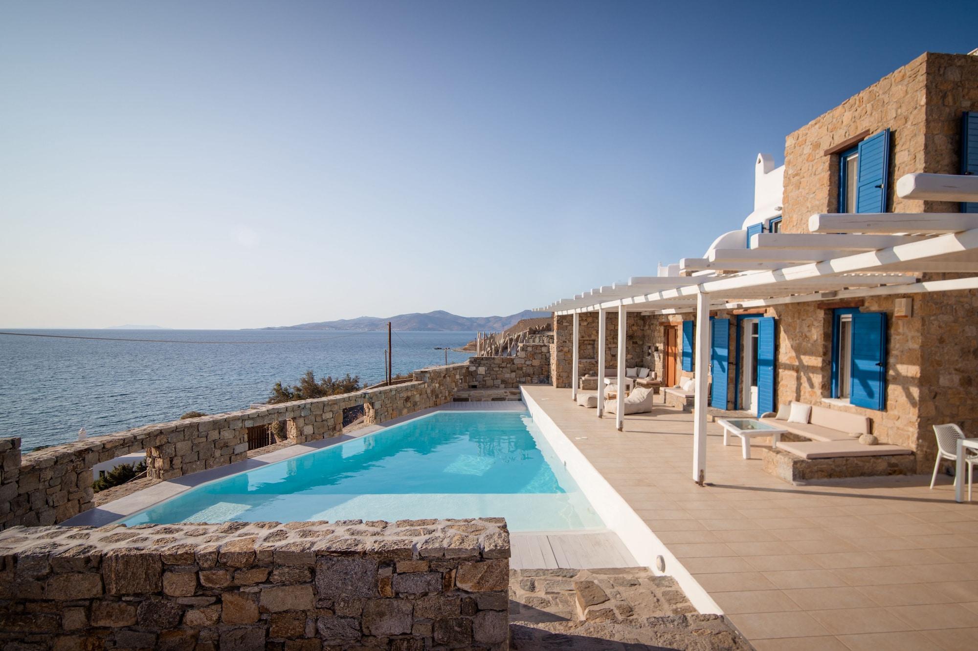 Vista Piscina 180 ° View PRIVATE Pool Villa Choulakia to enjoy SUN kissing SEA
