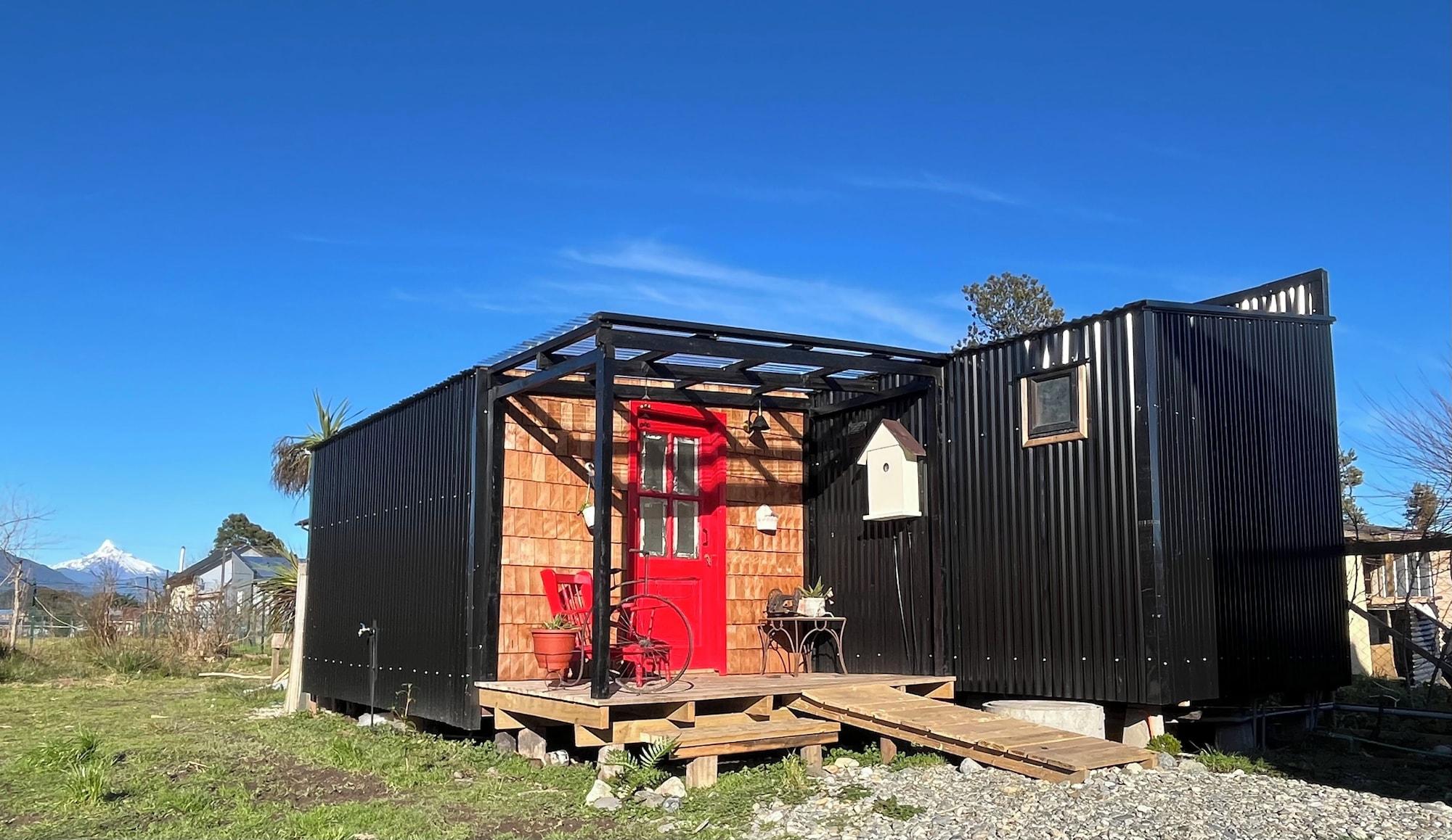 Vista Exterior Refugios Canasto de Agua- Casita loica