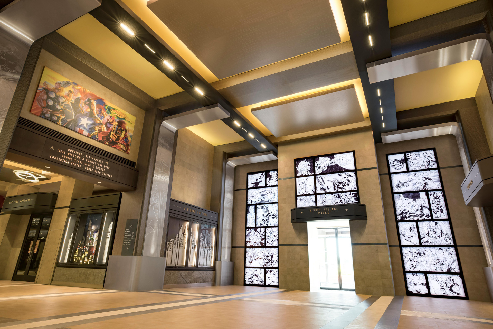 Vista Lobby Disney Hotel New York - The Art of Marvel