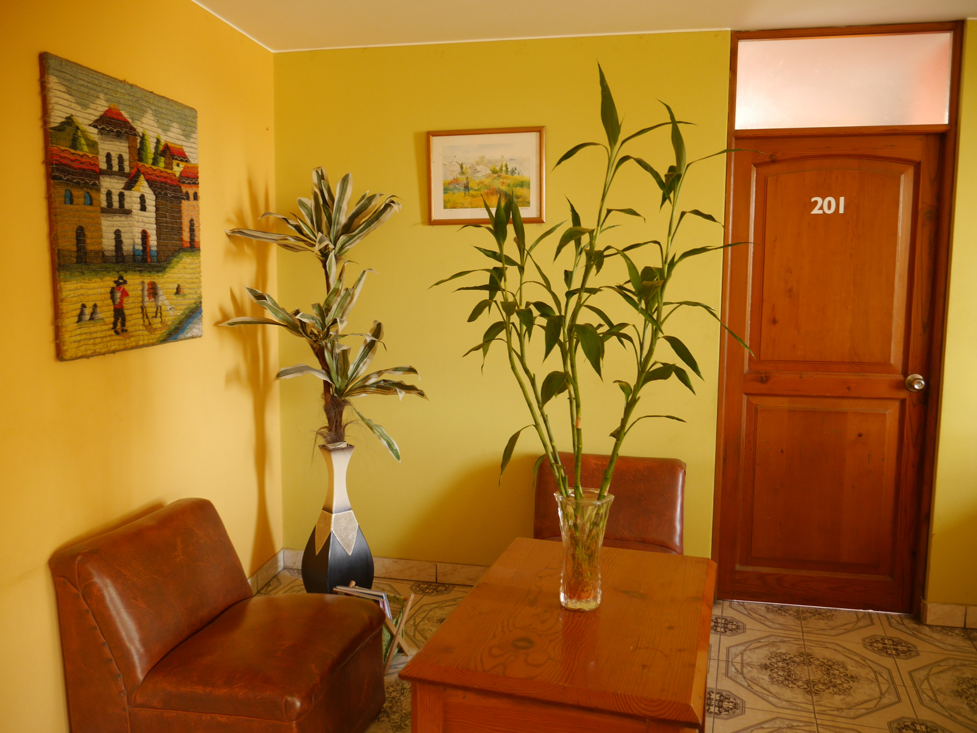 Vista Lobby Hostal Las Palmeras