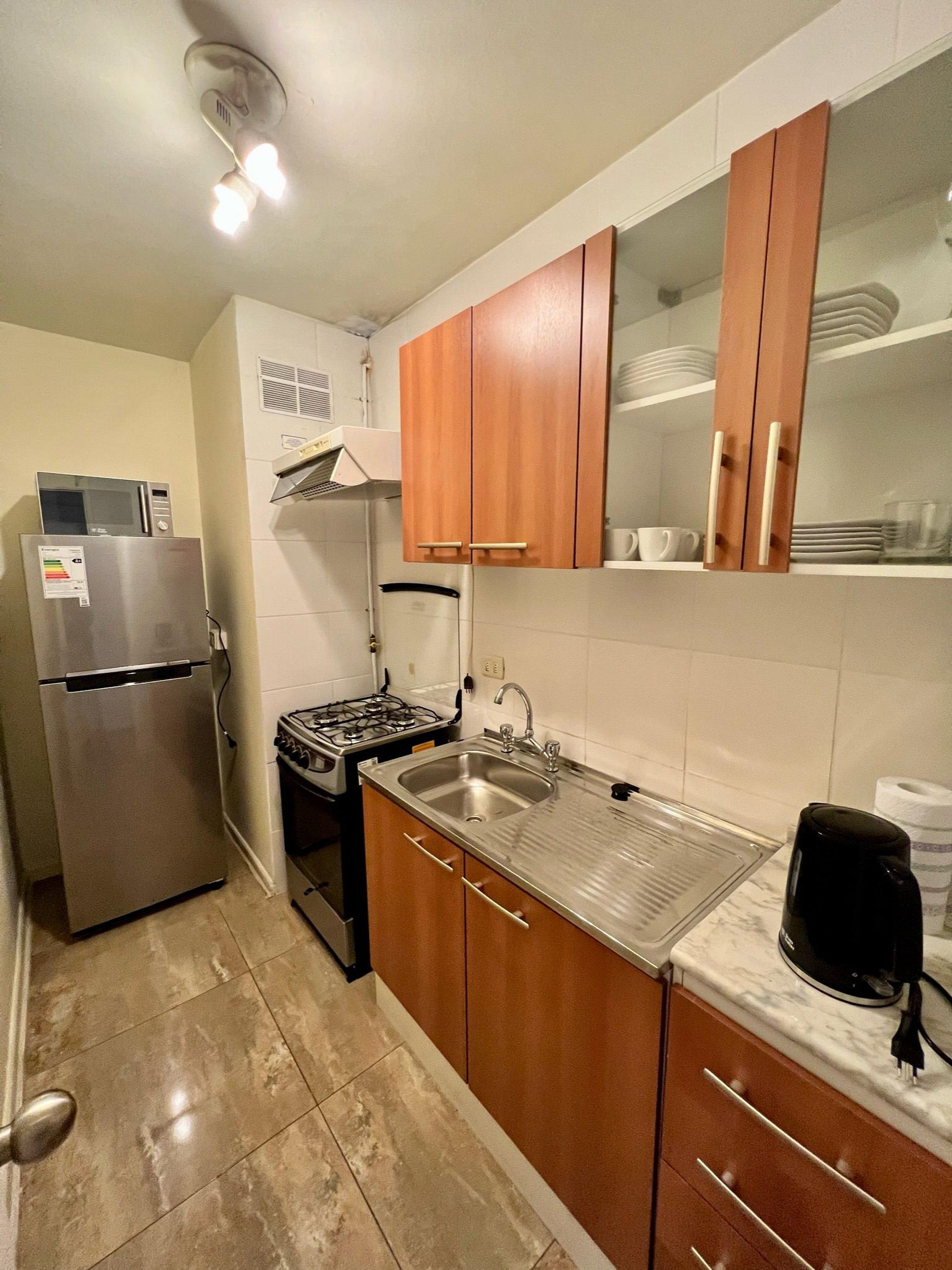 Cocina RM Central y cómodo Depto en Providencia