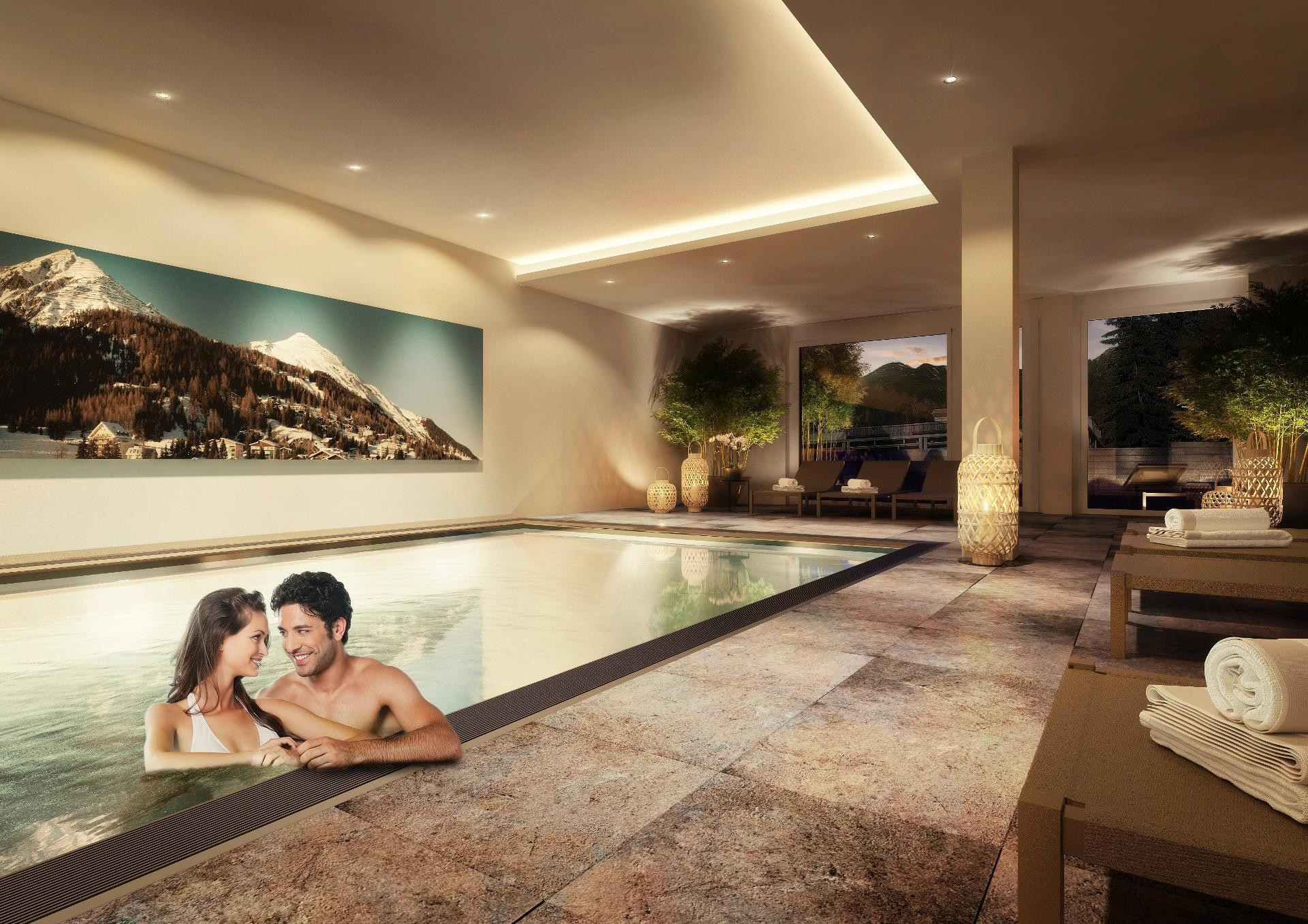 Vista Piscina AMERON Davos Swiss Mountain Resort