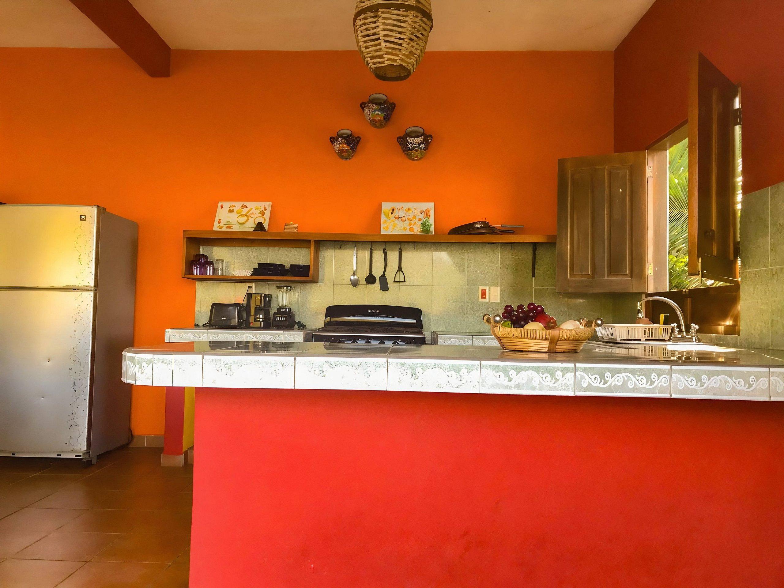 Cocina Villa frente al mar en Yelapa para 6 personas