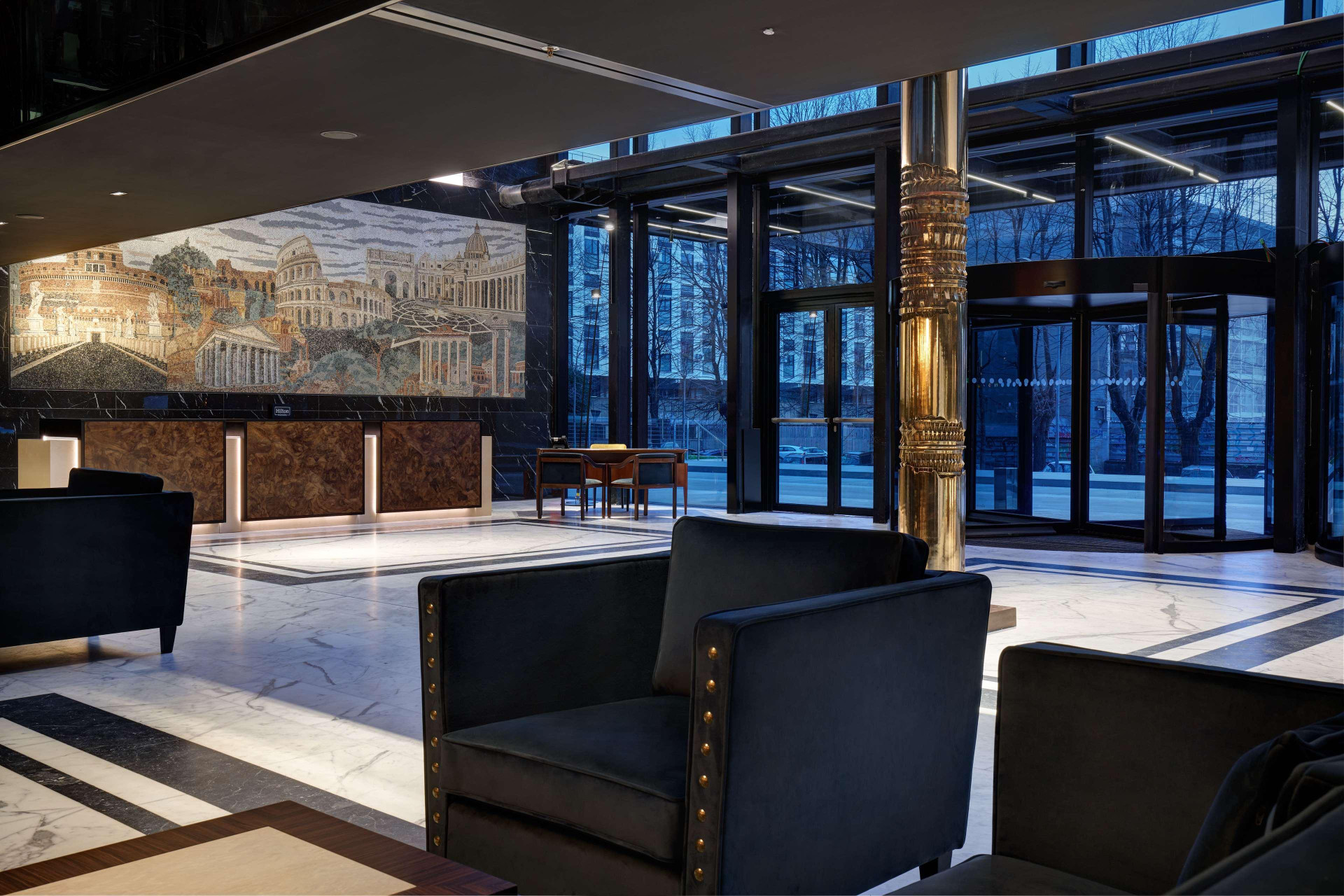 Vista Lobby Hilton Rome Eur La Lama