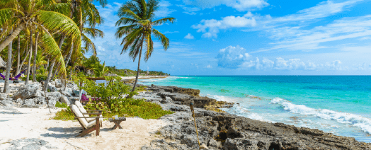 Playa del Carmen y su horizonte infinito