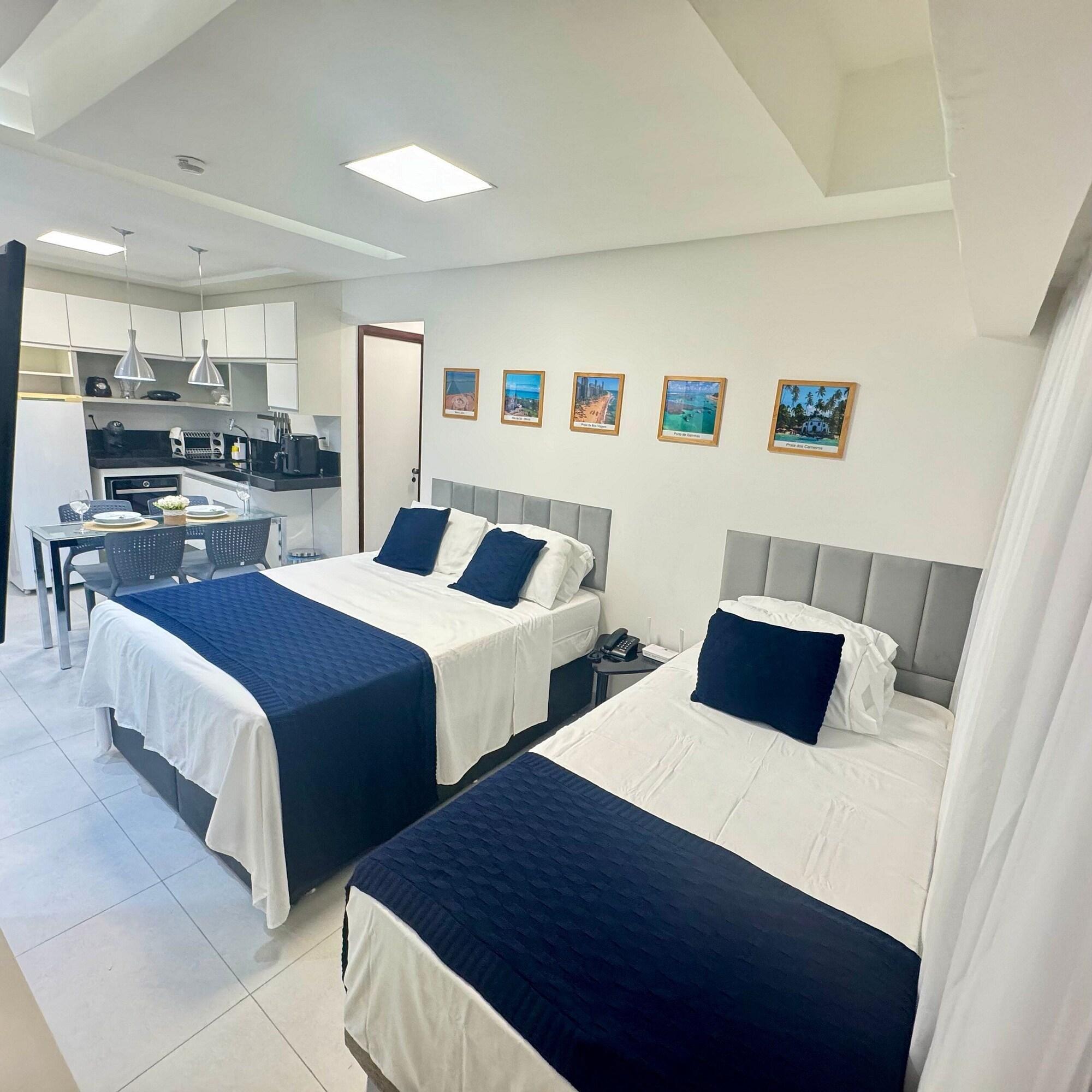 Habitación Flat com piscina a 50m da praia