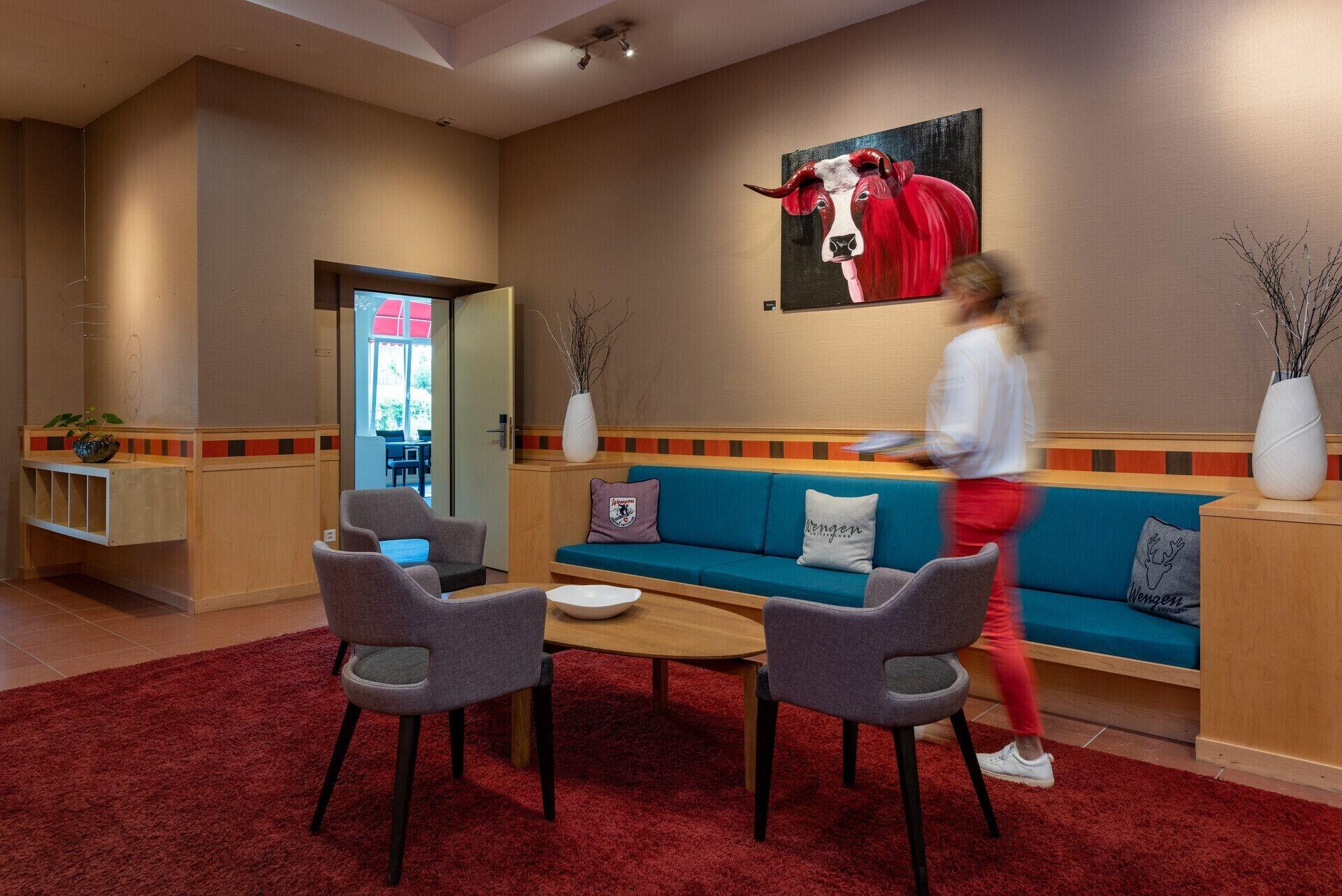 Vista Lobby Hotel Victoria Lauberhorn Wengen, a Faern Collection Hotel