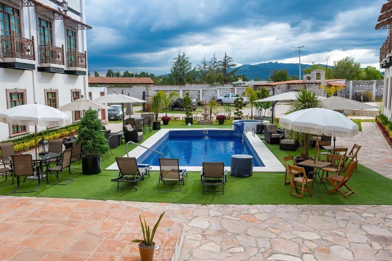 Vista Piscina Hotel Hacienda Real Aculco