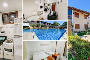 Renta temporal - Flat com 1 quarto com ar split, sala e cozinha completa, No condomínio Portal do Atlântico a 100m praia de Taperapuã (Barraca do Gaúcho) , portaria 24hrs, piscina.