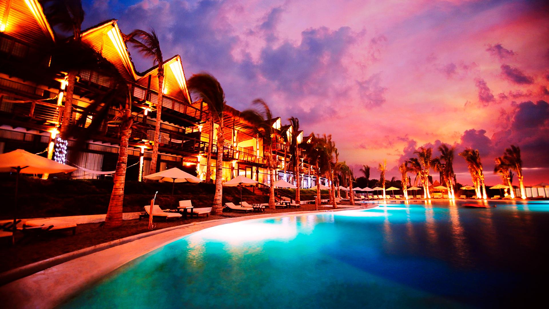 Vista Piscina Hotel Rustica Vichayito