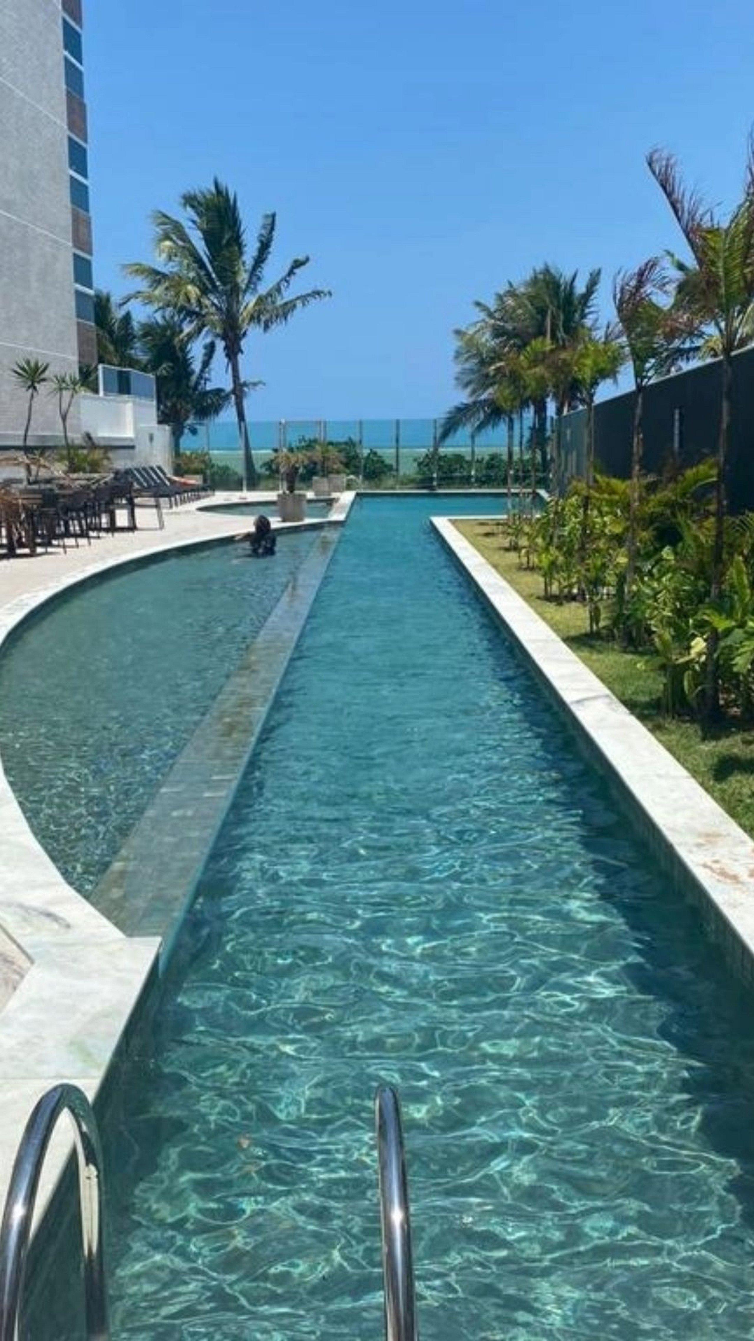 Vista Piscina Pé na areia em Ponta de Campina, Paraíba