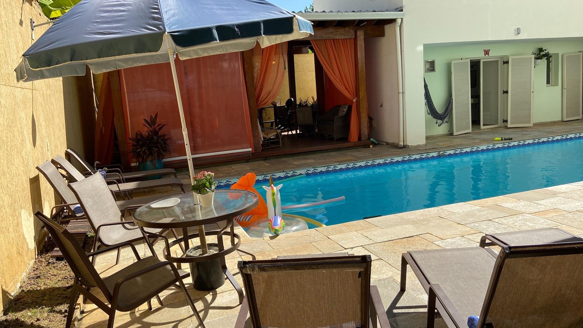 Vista Piscina Pousada Pé na Areia Guarujá