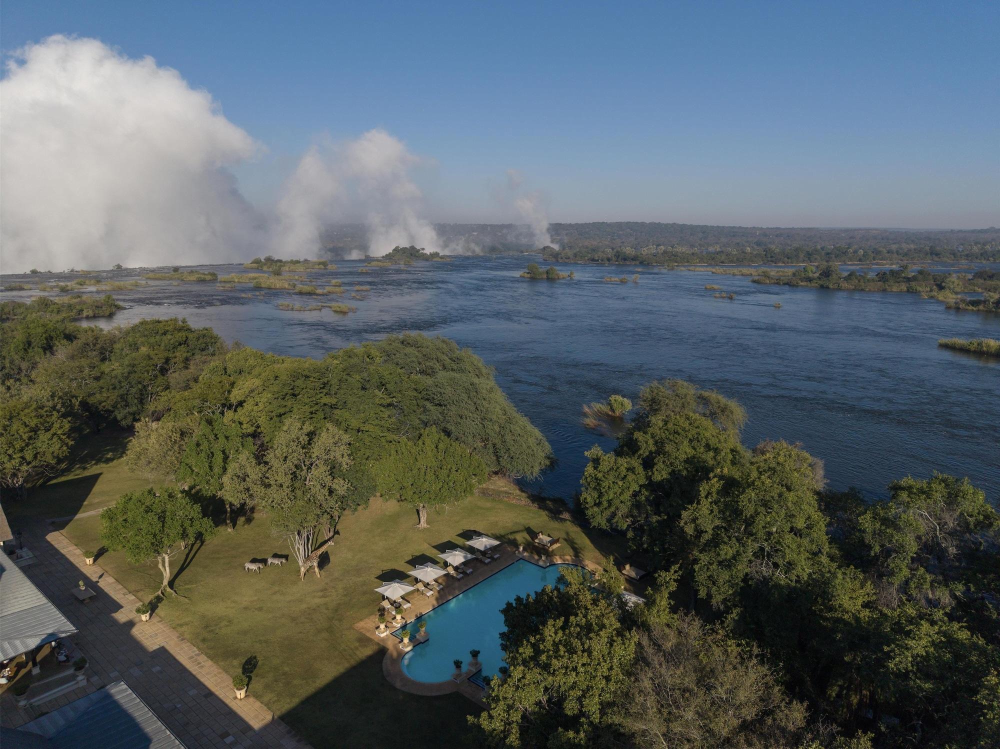 Vista Piscina Royal Livingstone Victoria Falls Zambia Hotel by Anantara