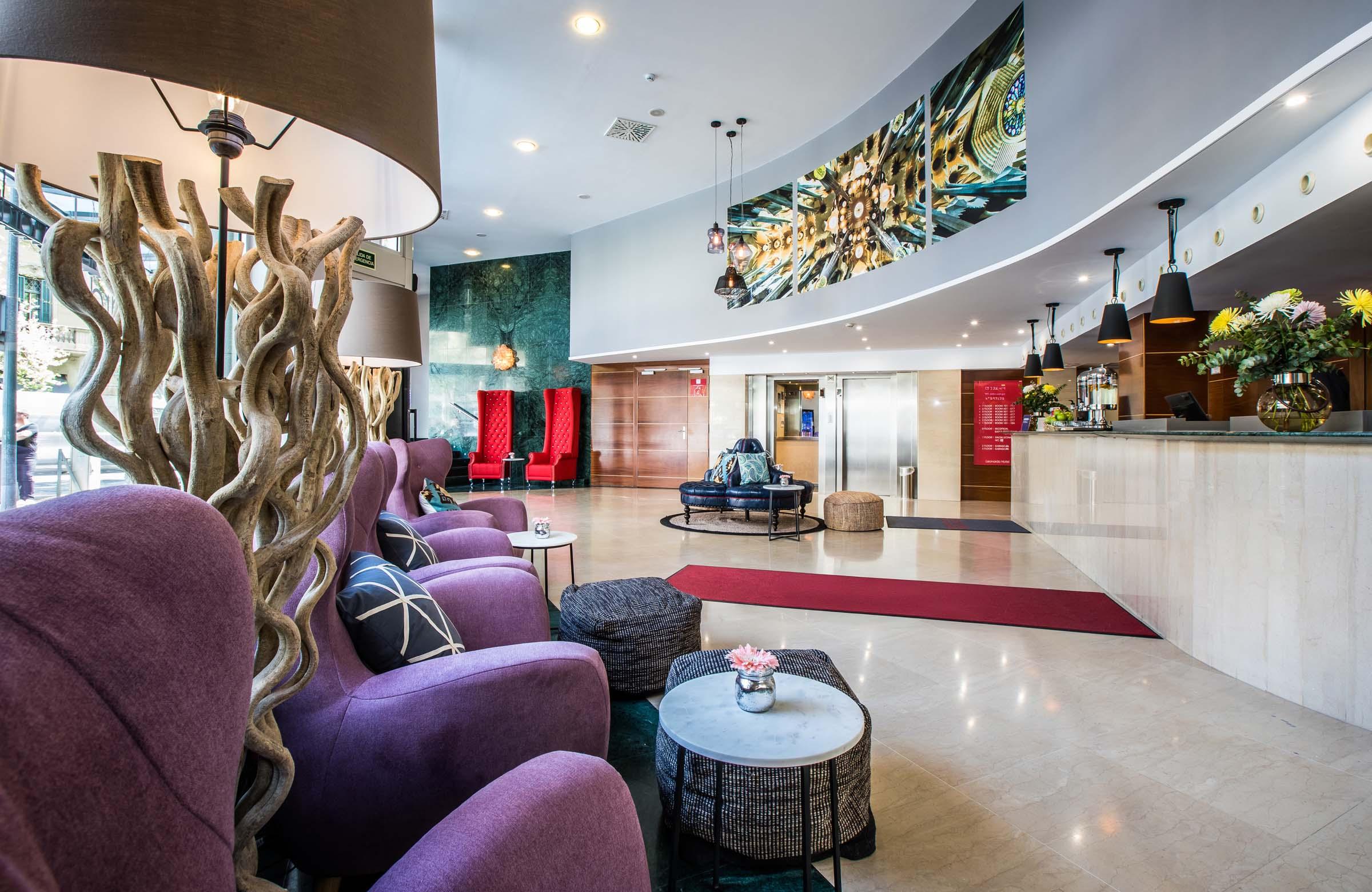 Vista Lobby Leonardo Hotel Barcelona Gran Via