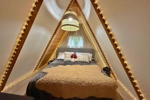 Arriendo temporal - Magic Mushroom A-Frame Cabin with wood-burning hottub
