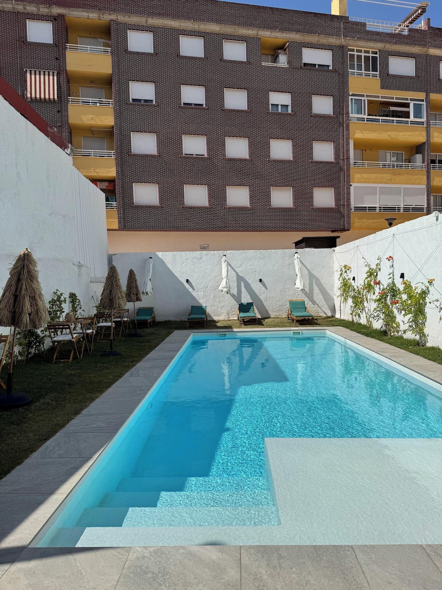 Vista Piscina Casa Ribera Maya