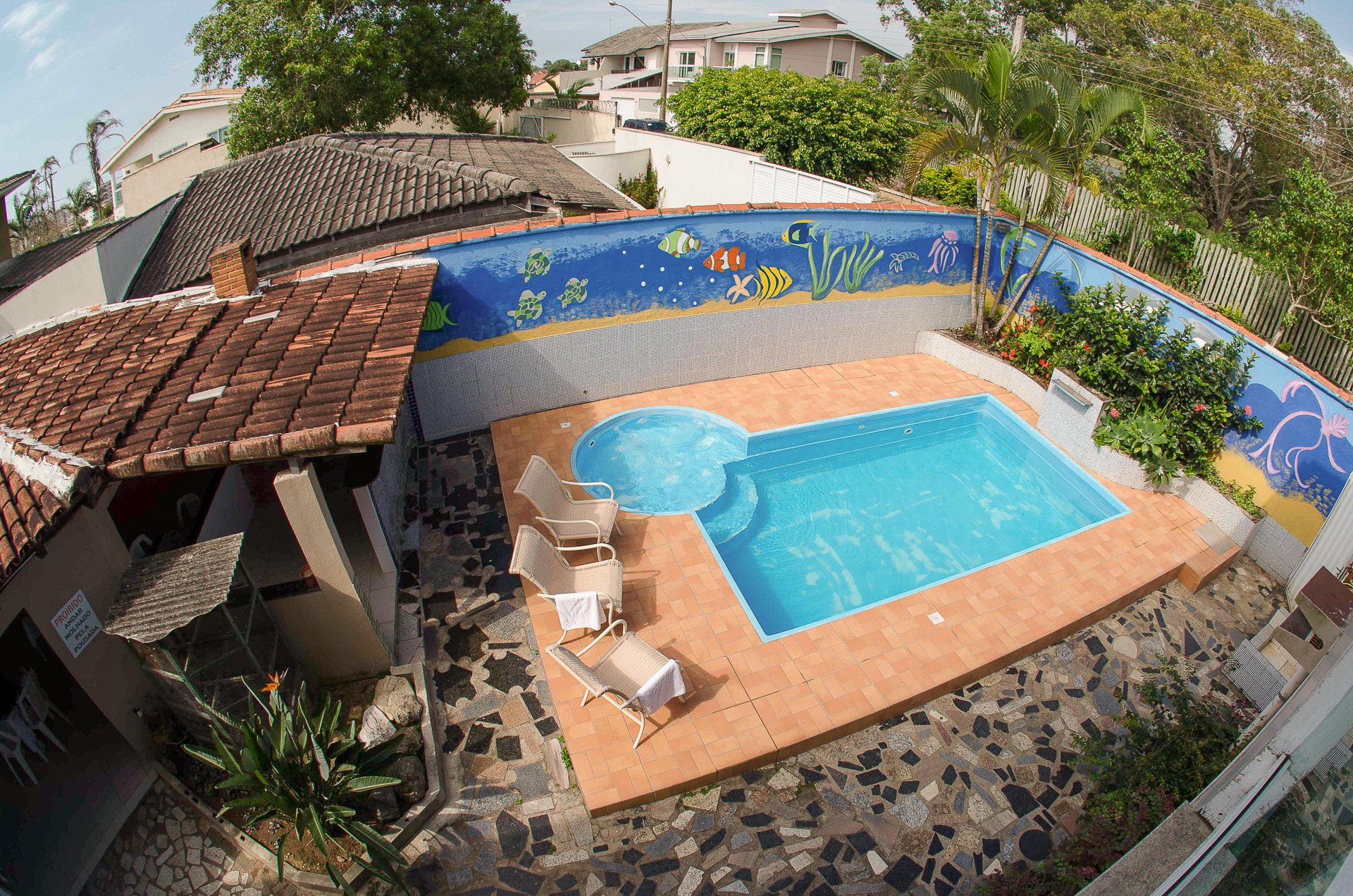 Vista Piscina Pousada Elxadai