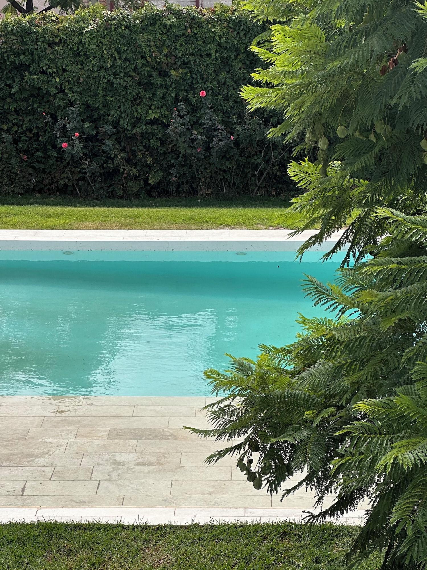 Vista Piscina Chateau Montchenot Hotel de Cielo