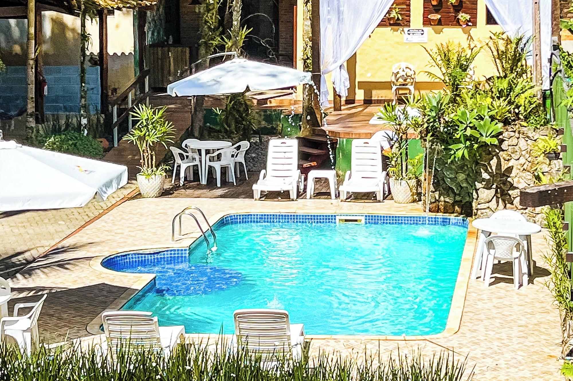 Vista Piscina VELINN Pousada Recanto dos Tangaras