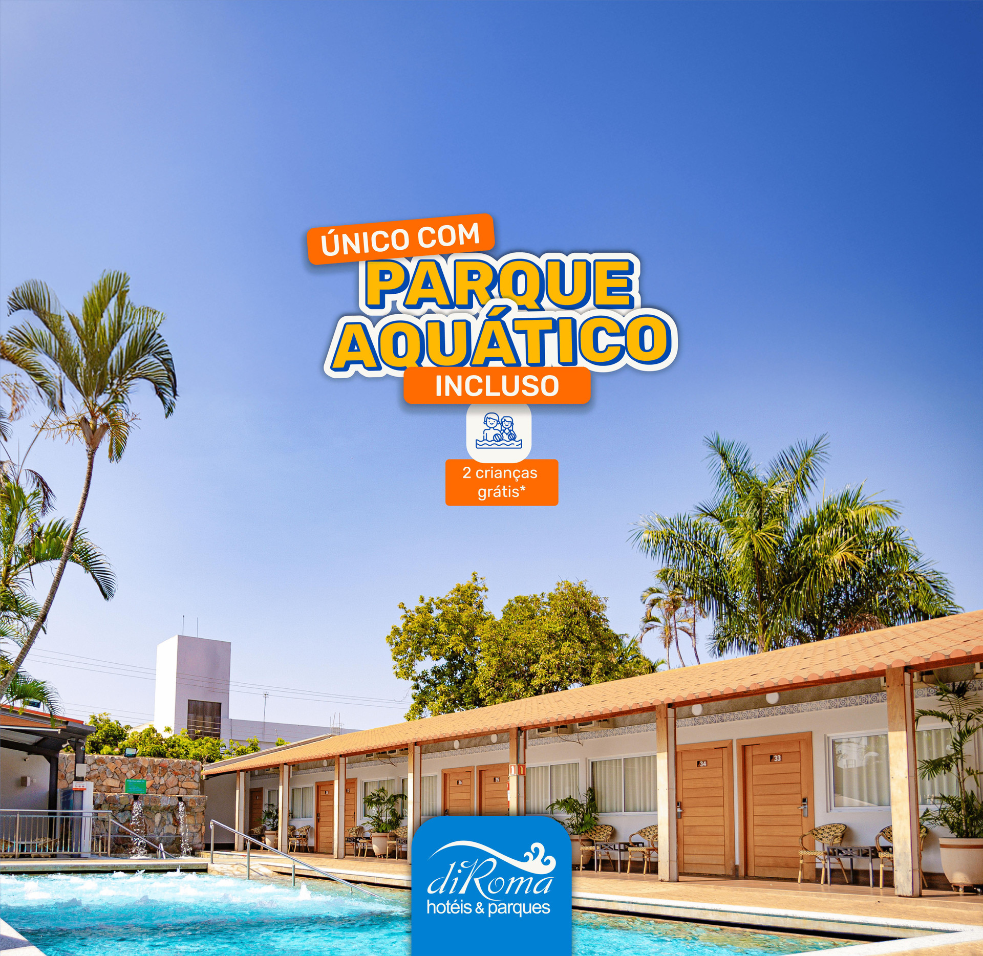 Vista Exterior Hotel Roma - Direto com o Grupo DiRoma - acesso ao Acqua Park com café da manhã