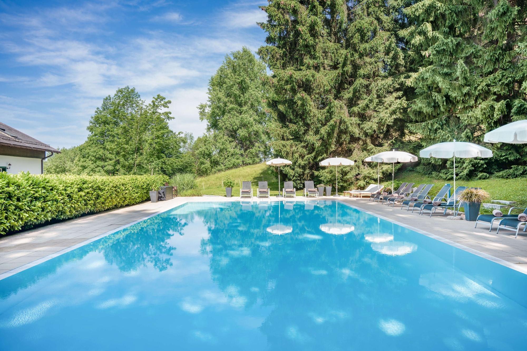 Vista Piscina Romantik Hotel Die Gersberg Alm