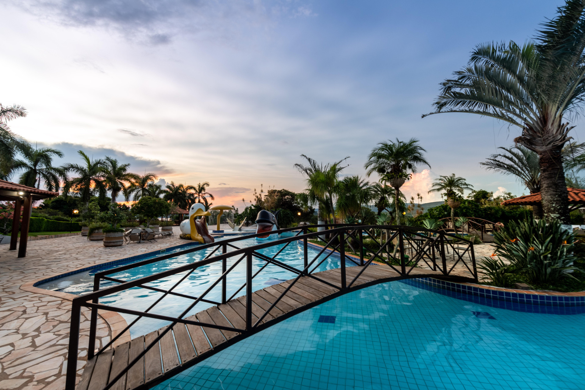 Vista da piscina Obbá Coema Village