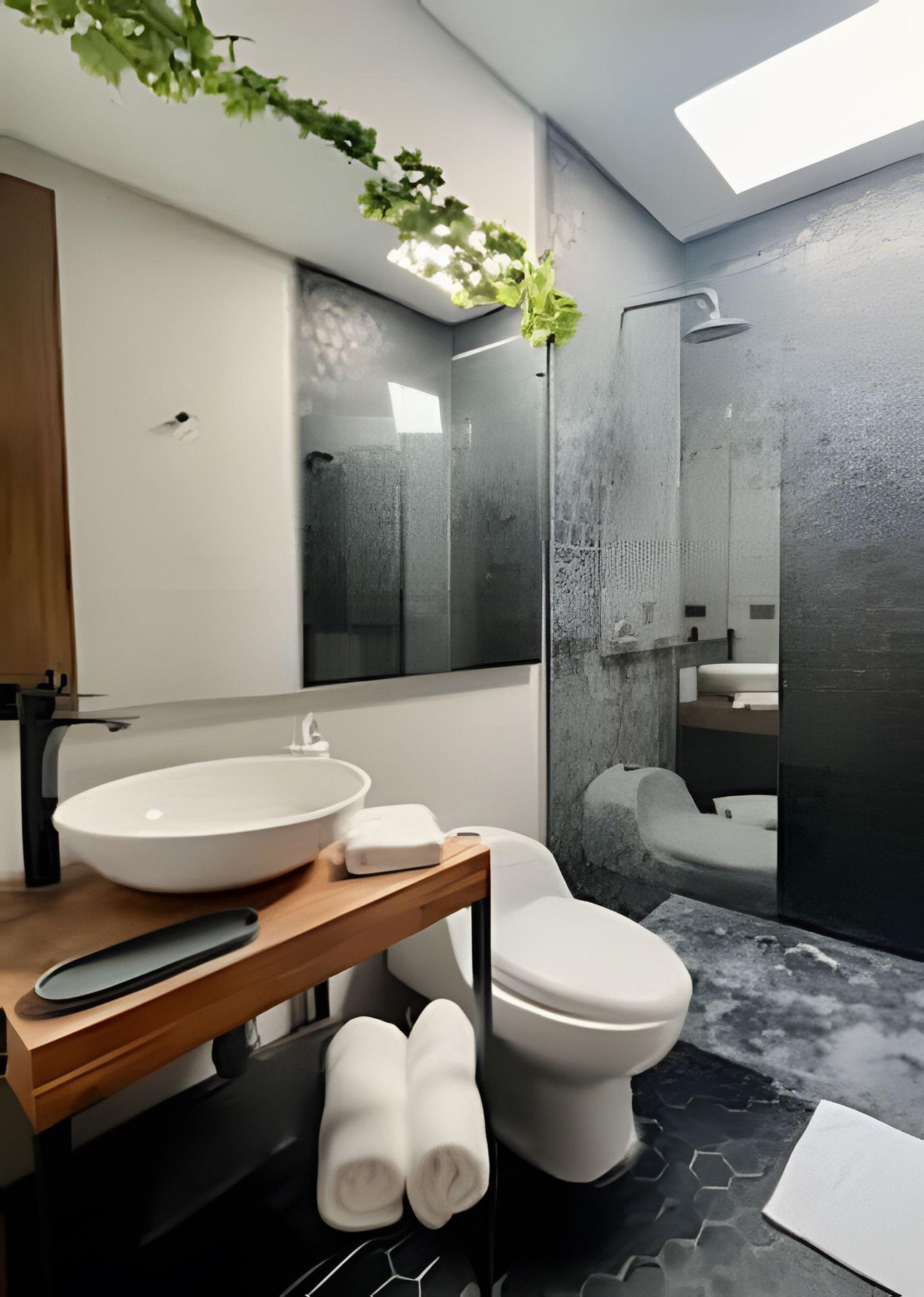 Baño Cabaña de lujo Jacuzzi vista y acceso a la represa