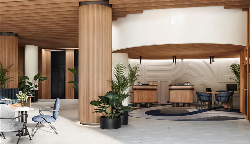 Vista Lobby Occidental Santa Cruz Contemporáneo