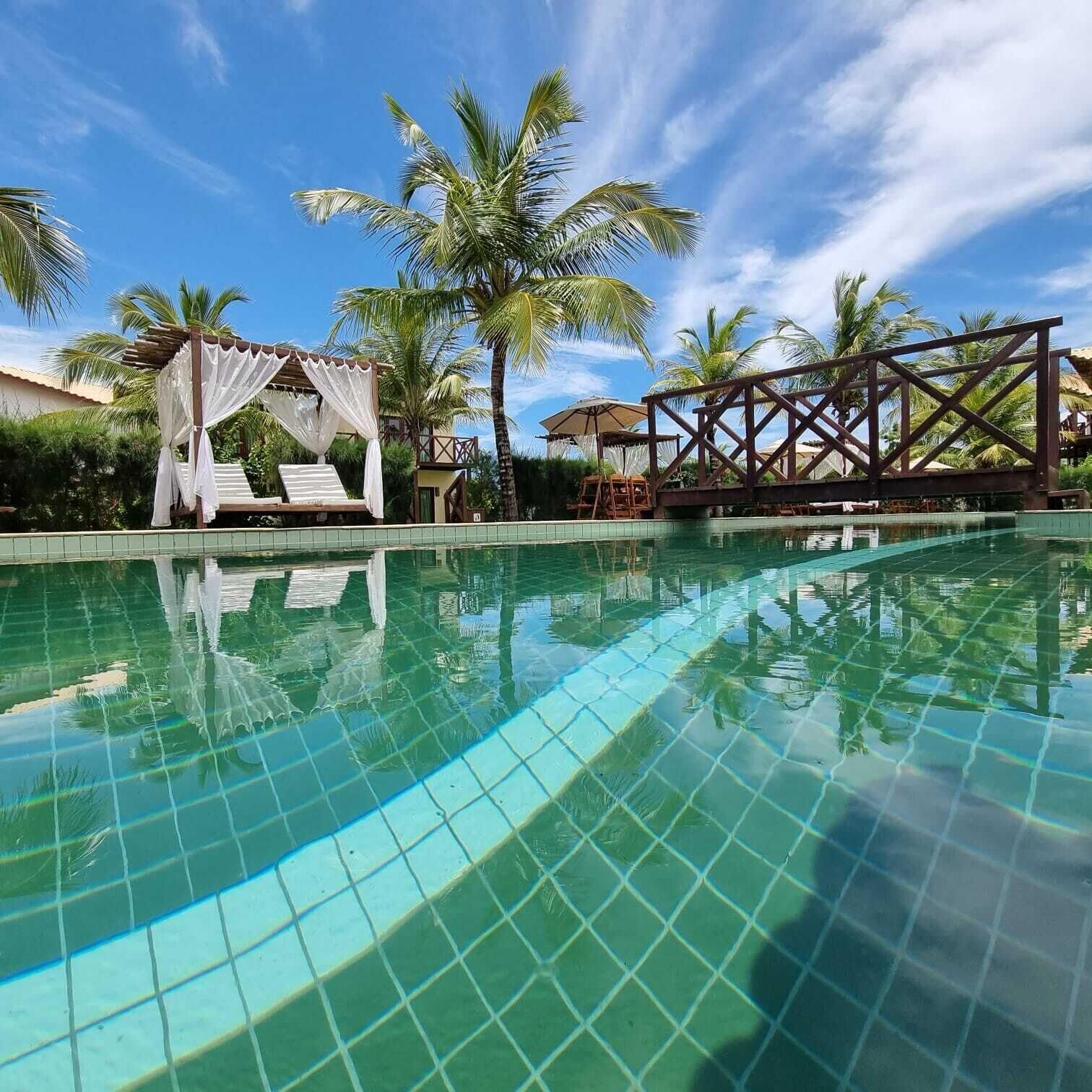 Vista Piscina Pousada Coqueiro Beach
