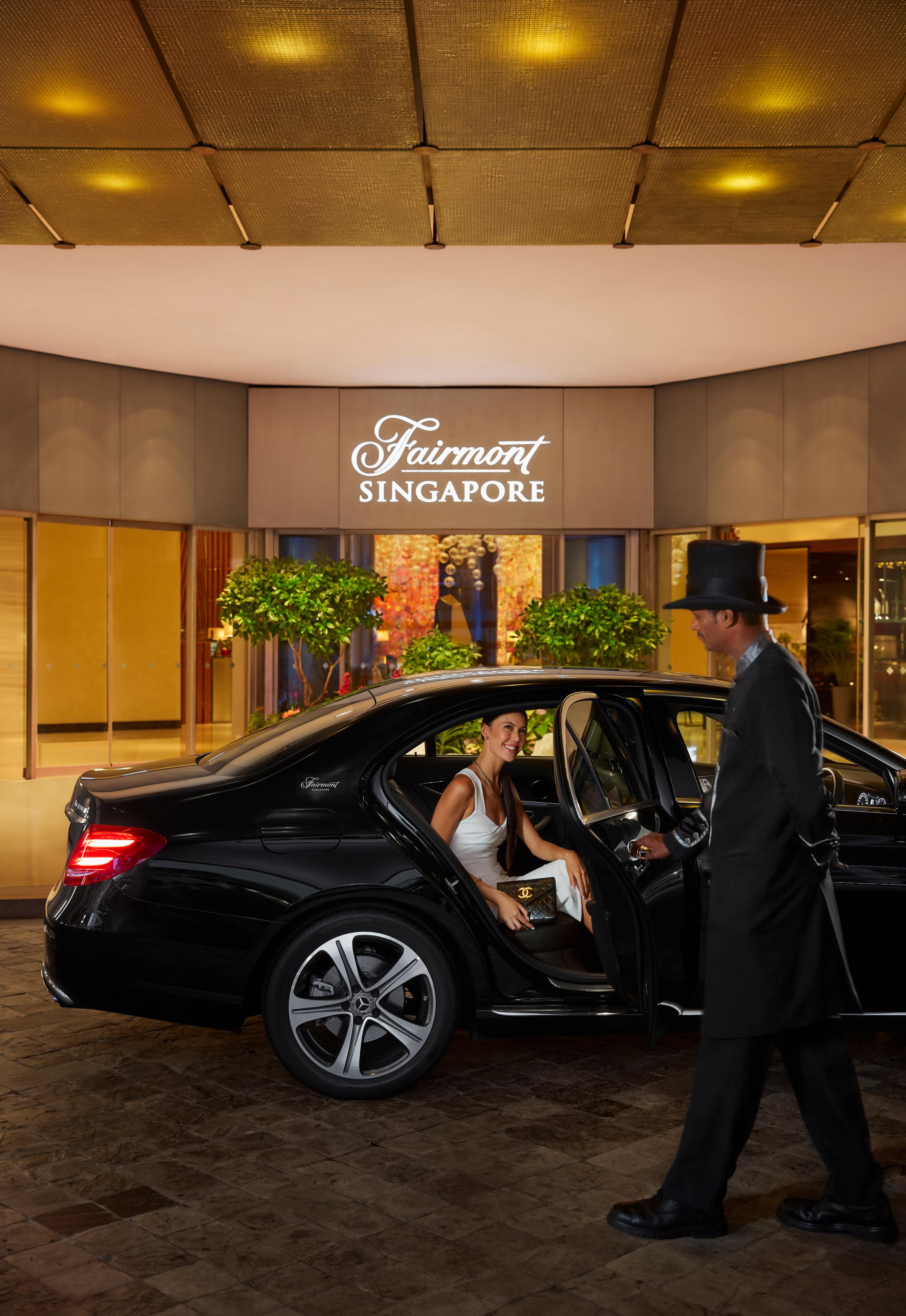 Vista do lobby Fairmont Singapore