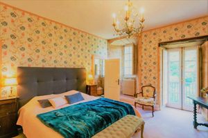 Alojamiento - Castle perched 25m above the river, swimming pool & park, stove option