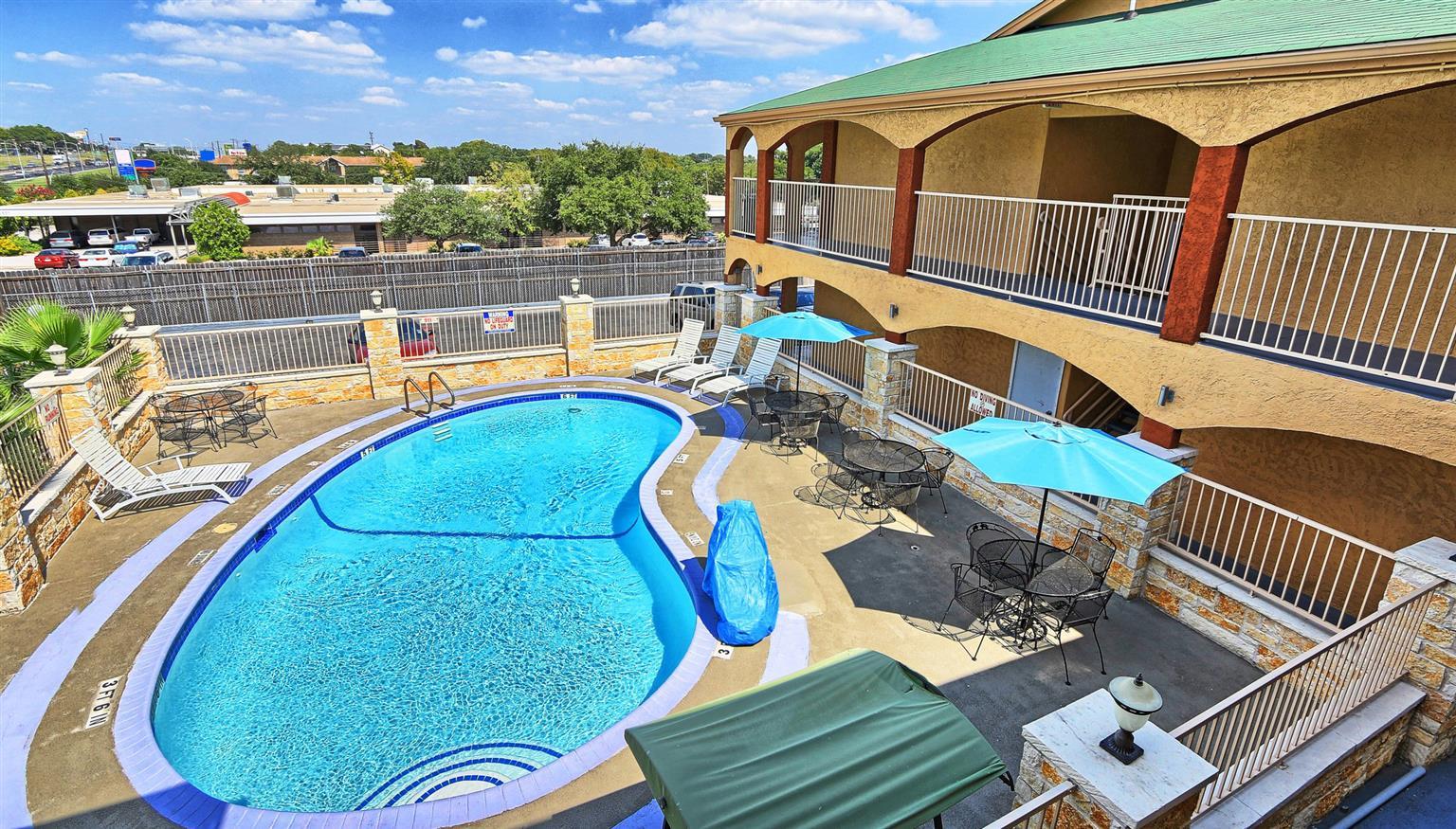 Pool view Americas Best Value Inn Austin South