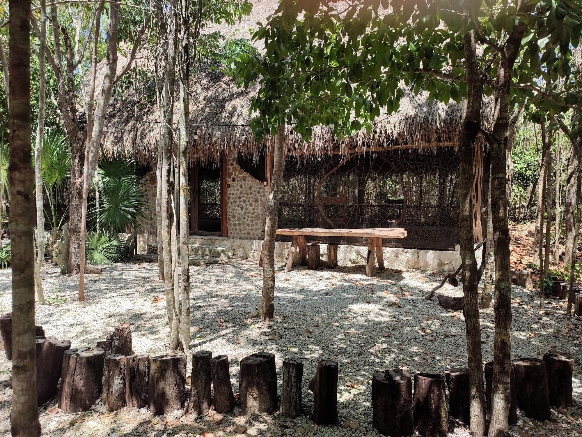 Vista Exterior Aldea Maya-Ha Cabañas con cenotes
