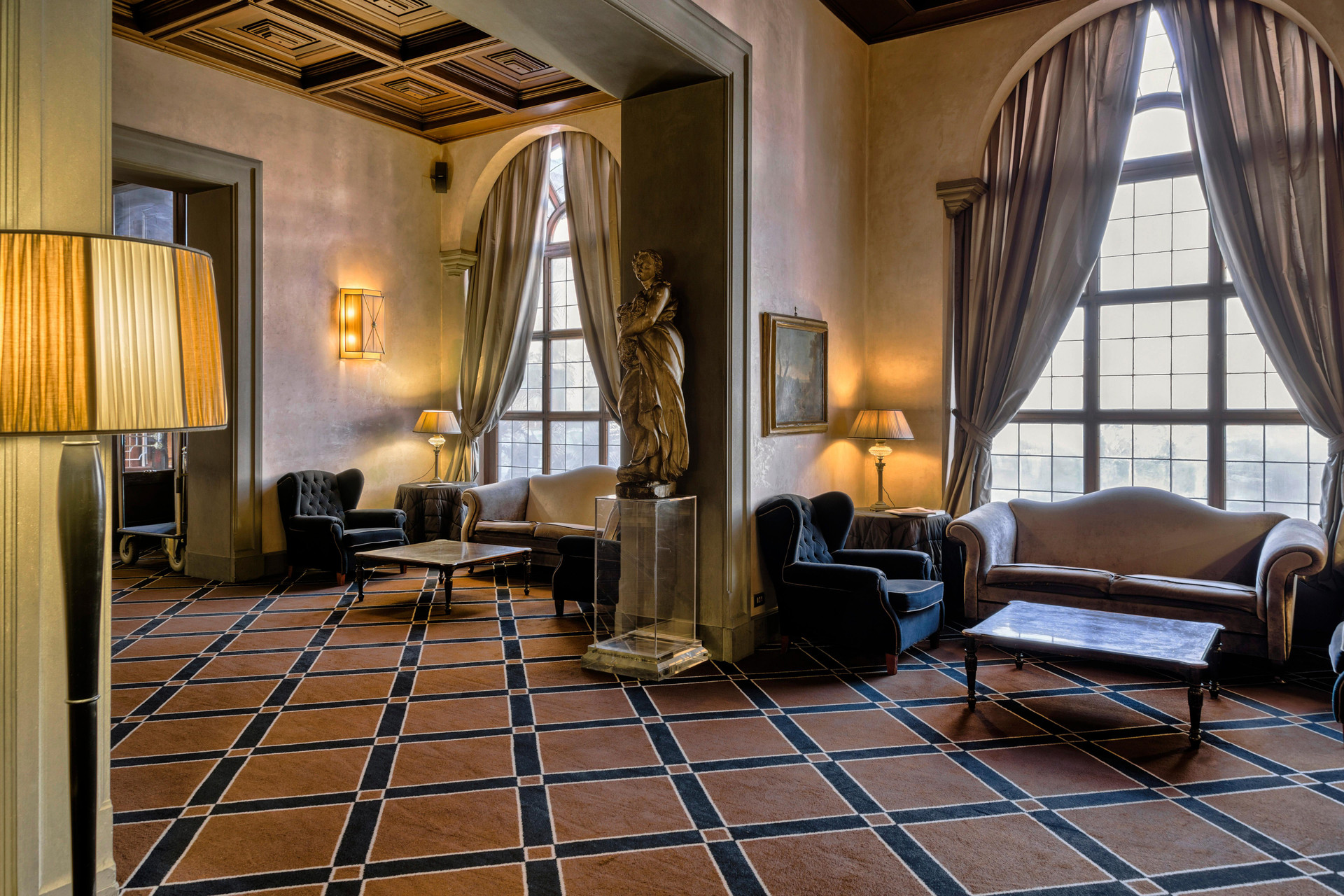 Vista Lobby Grand Hotel Baglioni